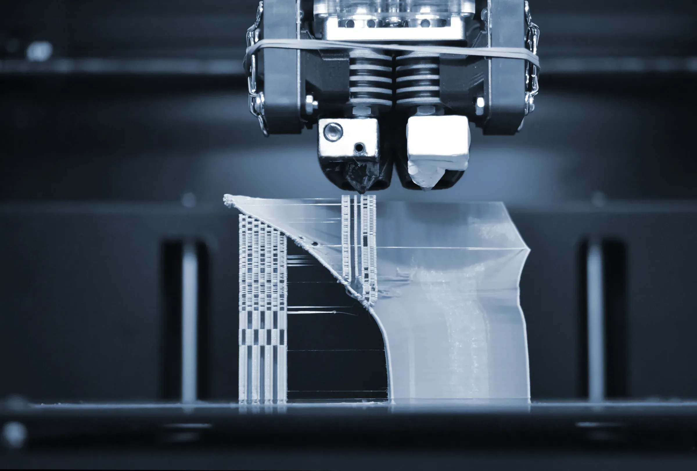 Work 3d printer close-up. Printing 3D printer Object. Plastic Wire Filament, 3d printers & filament ecommerce