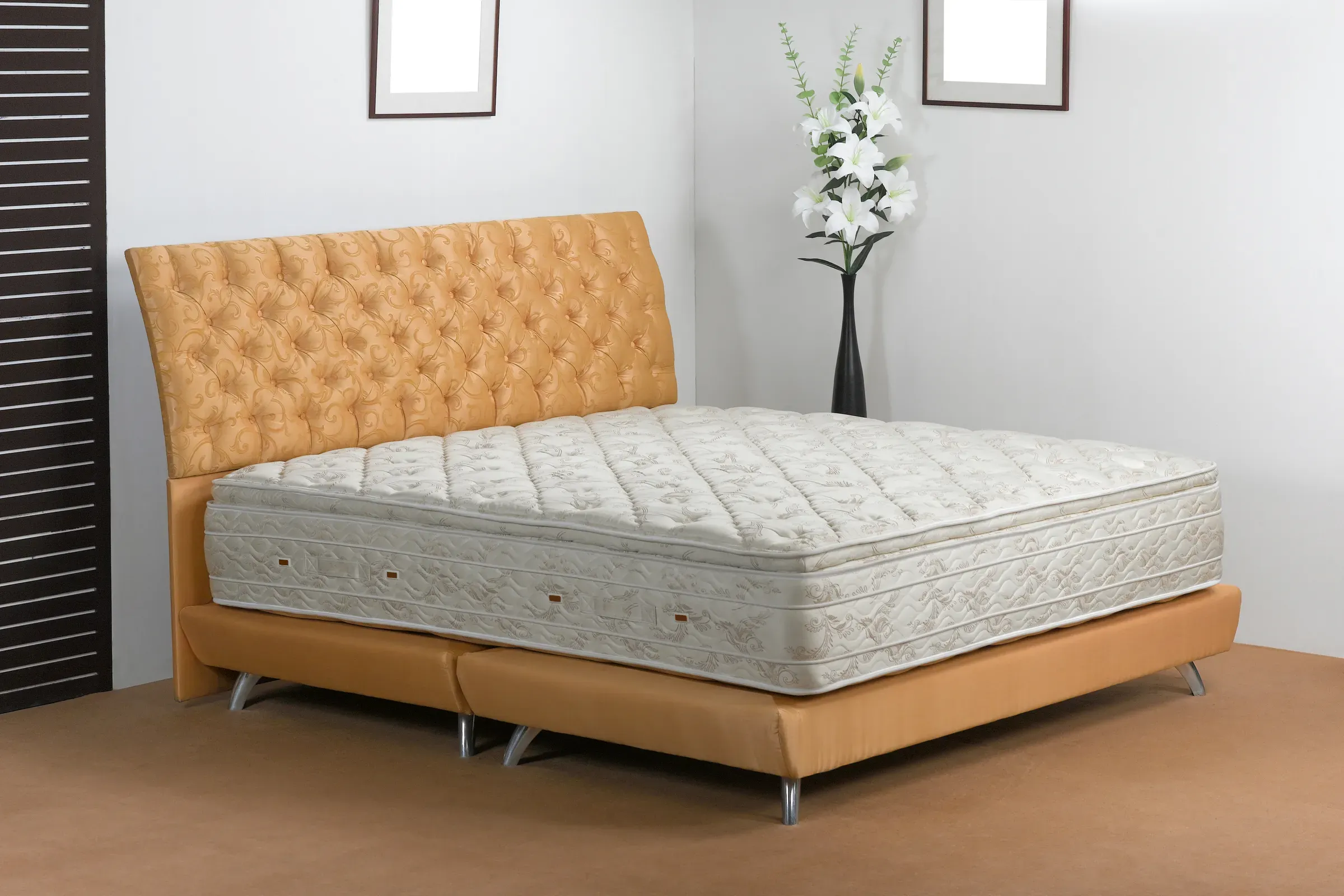 Bedroom atmosphere and mattress spring in studio, mattresses ecommerce
