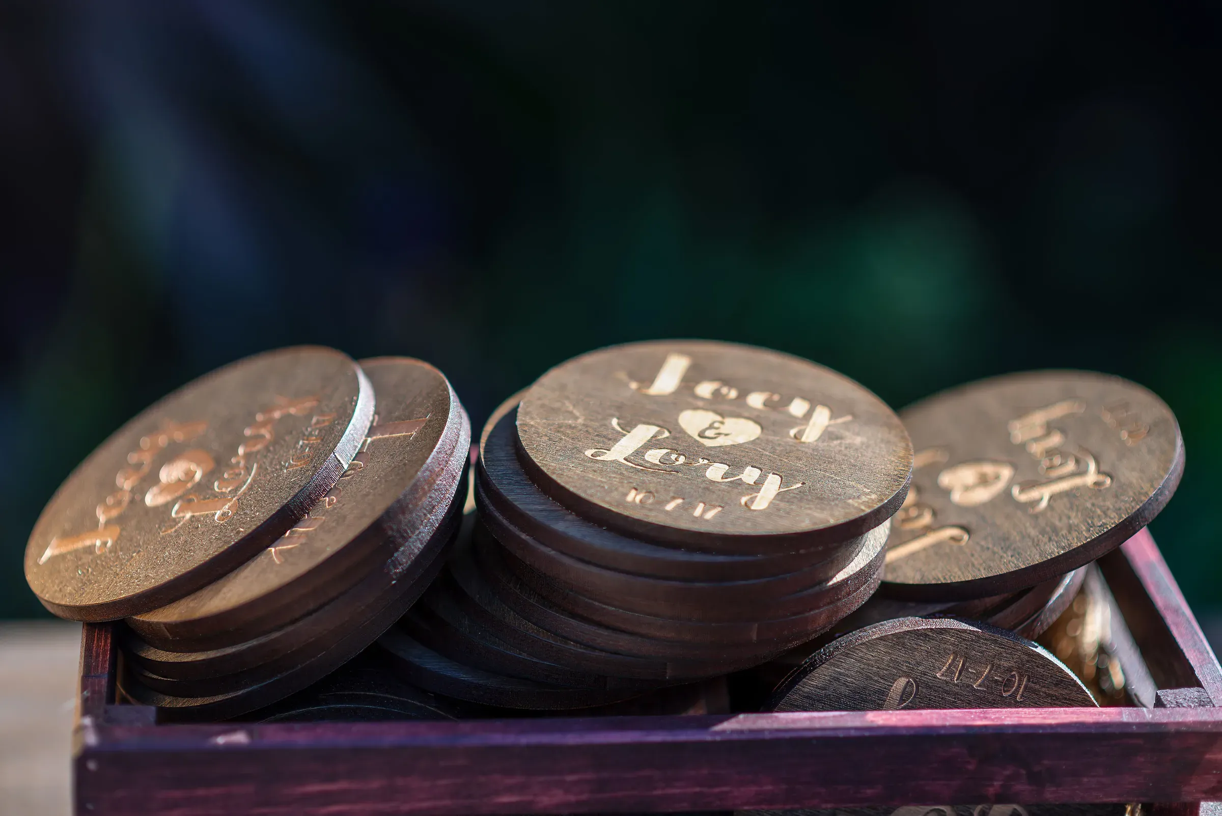 Personalized Wooden Tokens for Occasions, personalized gifts ecommerce