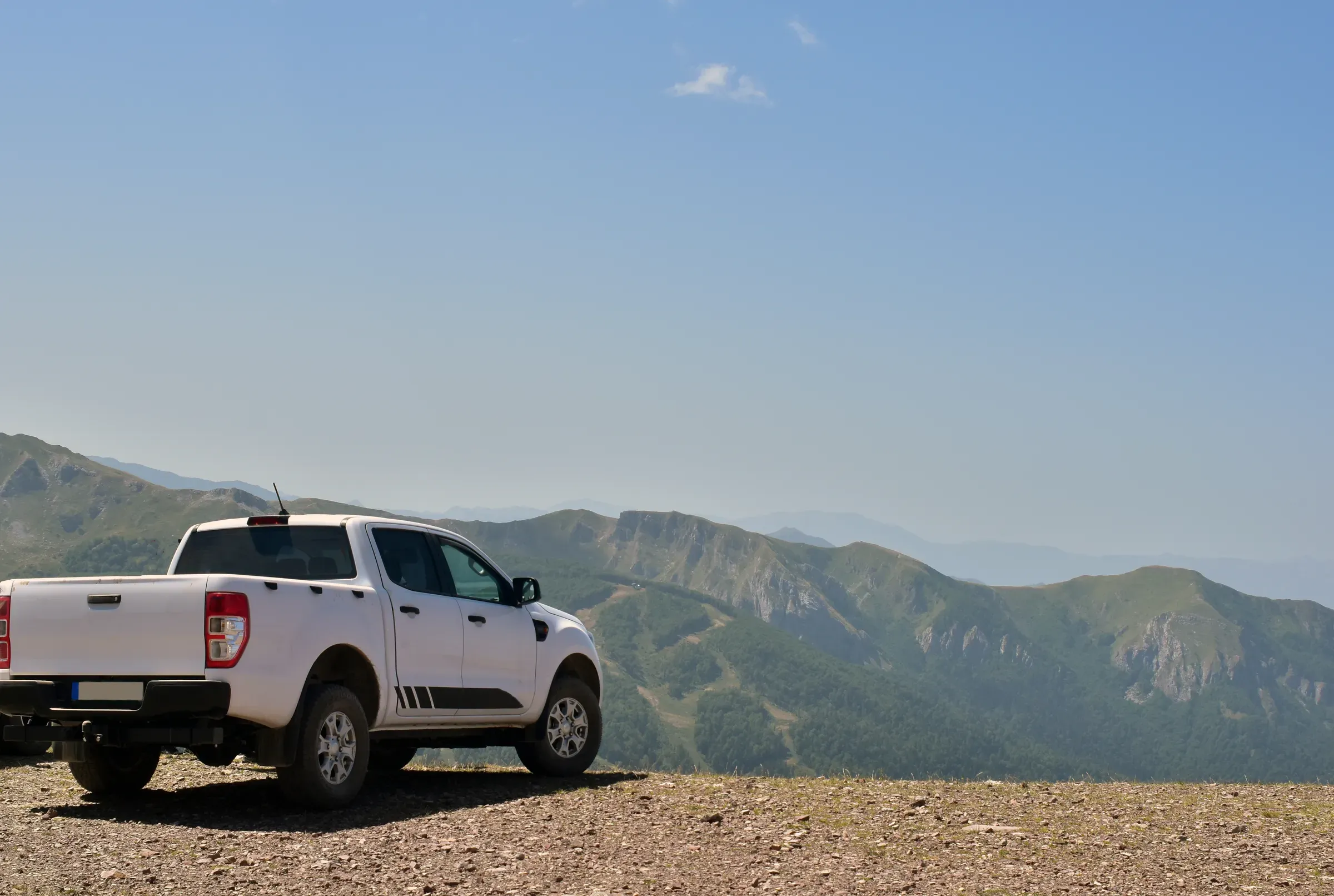 Offroad pickup truck on top of the mountain, truck & off-road accessories ecommerce