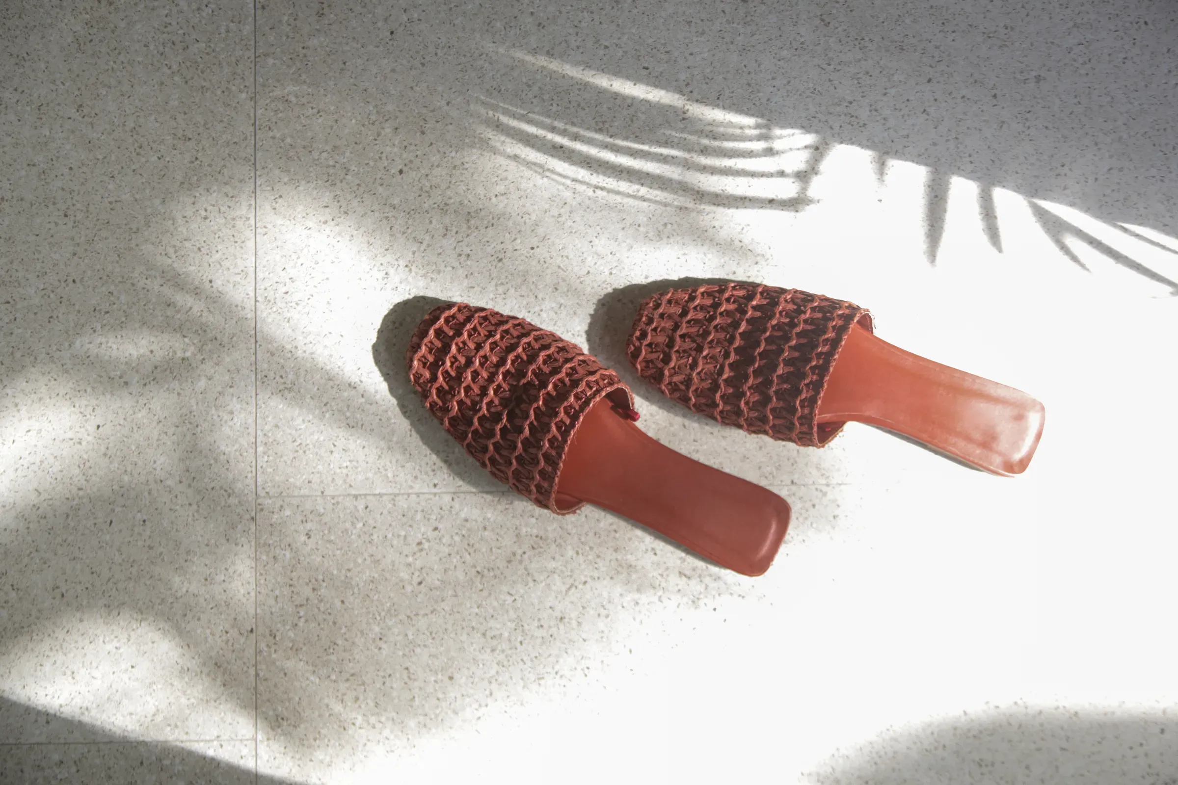 Handmade raffia mules. Sustainable ethically made pair of slippers.Responsibly sourced shoes with, vegan footwear ecommerce